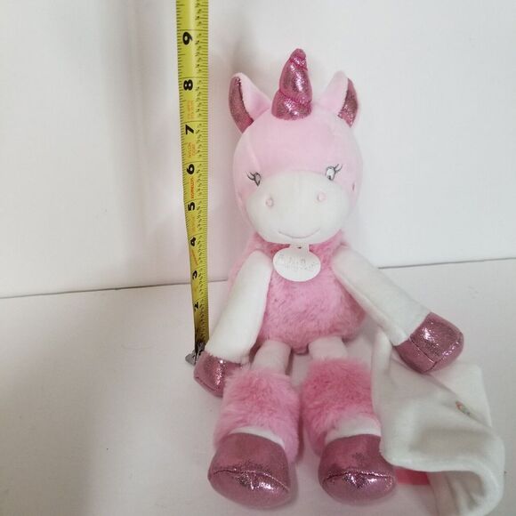 Baby Nat‎ Unicorn Pink Stuffed Plush with Spakley Accents & Security Blanket - Picture 15 of 15
